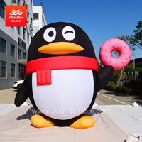 中国充气制造商工厂价格充气企鹅卡通吉祥物企鹅定制