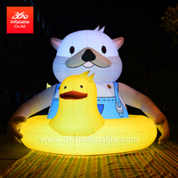 巨大的游泳鸭熊卡通吉祥物广告充气玩具