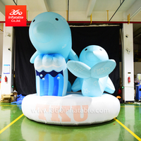 4m高广告充气海洋鱼动物海豚定制充气海豚雕像带垫充气海豚模型