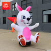 广告充气动物兔子形状欢迎空气舞者带 LED 灯廉价充气卡通兔子天空舞者出售