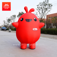 活动卡通精美广告充气动物红色圆形吉祥物鸡可爱充气巨型红肥鸡套装