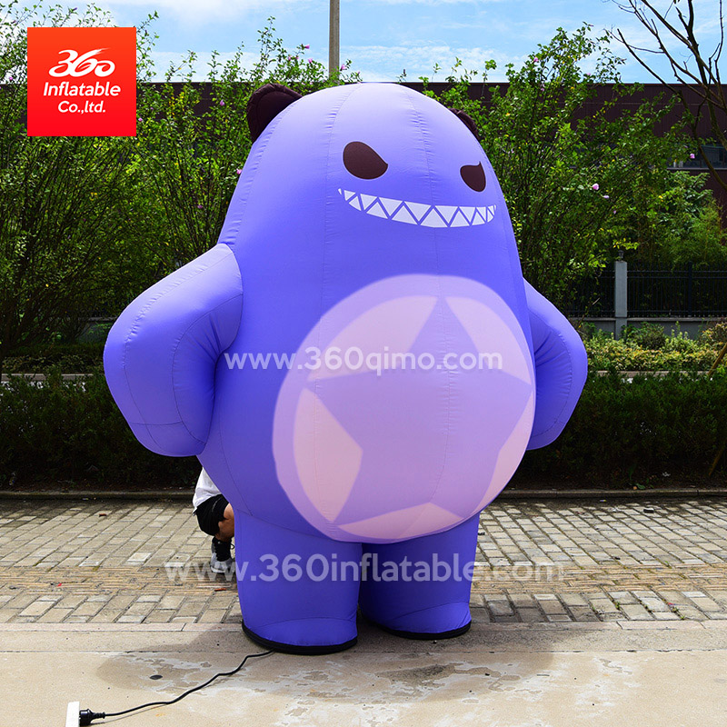 广告充气卡通人物装饰充气玩具动物定制充气紫色恶魔模型广告