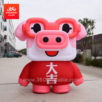 定制充气卡通动物粉红猪装饰 好价格充气卡通吉祥物粉红猪
